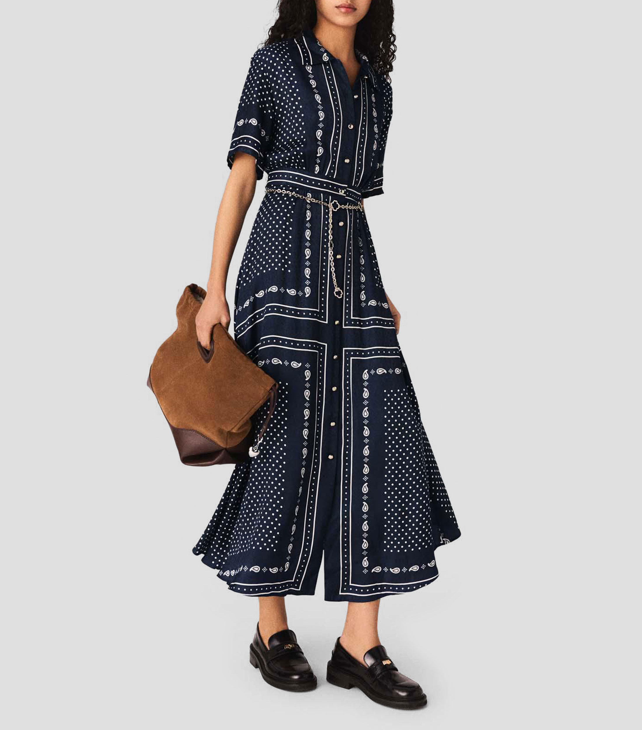 Vestido largo estampado Mujer